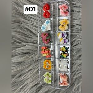 3D DECORATION - FLOWERS - 12 DESIGNS | 24 pcs